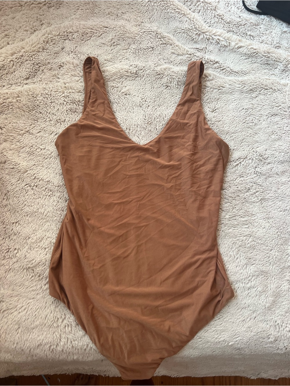 aerie Smoothiez Brown Scoop Neck Bodysuit